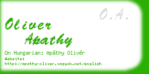 oliver apathy business card